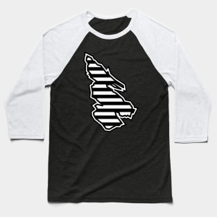 Salt Spring Island Silhouette in Black and White Lines - Stripe Pattern - Salt Spring Island Baseball T-Shirt